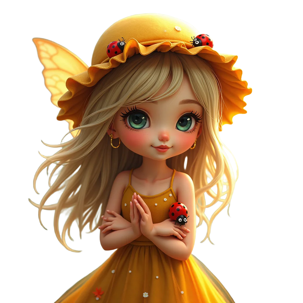 Golden Fairy with Ladybugs